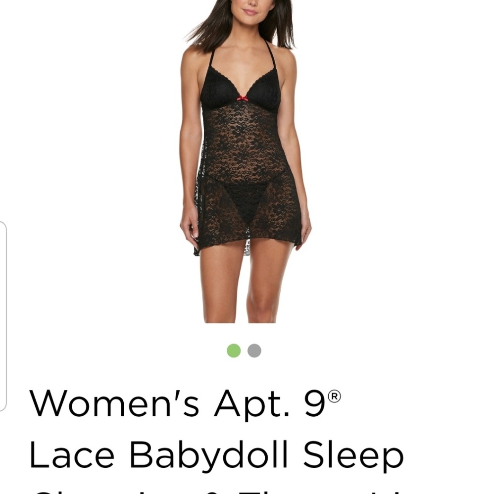 Lace Babydoll chemise thong set
